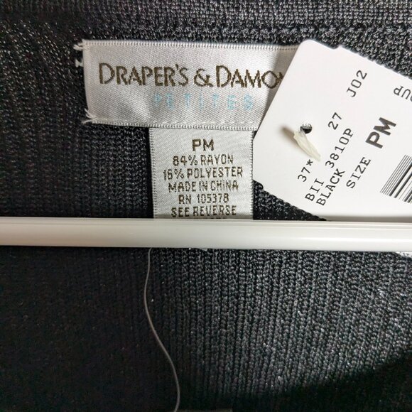 Draper's & Damon's Women's Beaded Sweater Set Petite M, NWT, Black Tank Cardigan - Picture 8 of 16